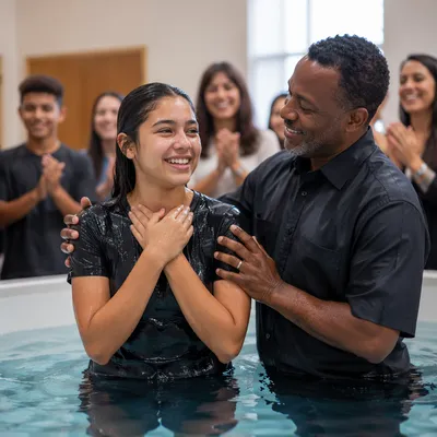 Teen Girl Baptism Celebration in Church