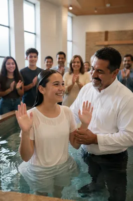 Teen Girl Baptism in Bright Church