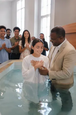 Teen Baptism in Bright Modern Sanctuary