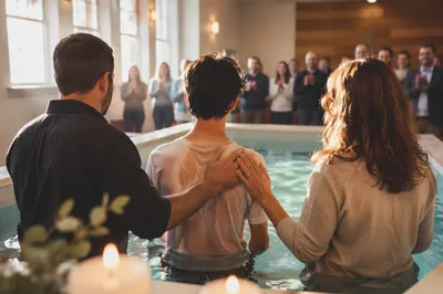 Teenager Baptism Celebration in Modern Church