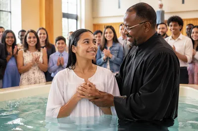 Teen Baptism Celebration in Modern Sanctuary