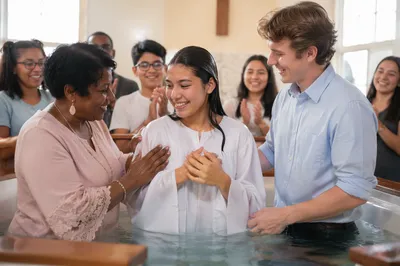 Teen Baptism Celebration in Modern Church
