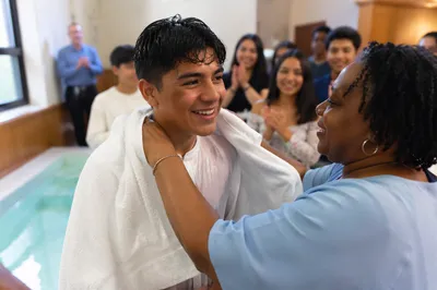 Teen Baptism Celebration in Modern Sanctuary