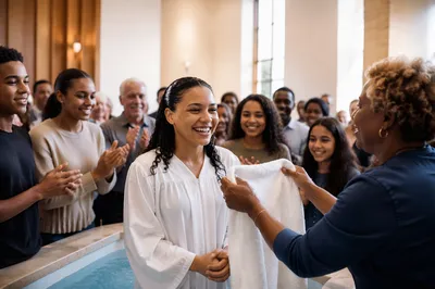 Teen Baptism Celebration in Modern Church