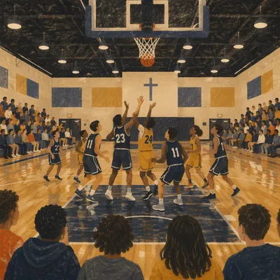 Teen Basketball Game Night in Church Gym