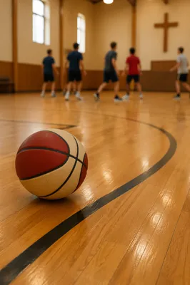 Basketball in Church Youth Gym Hall