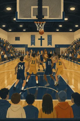 Teen Basketball Game Night in Church Gym