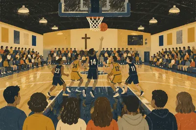 Teen Basketball Game Night in Church Gym