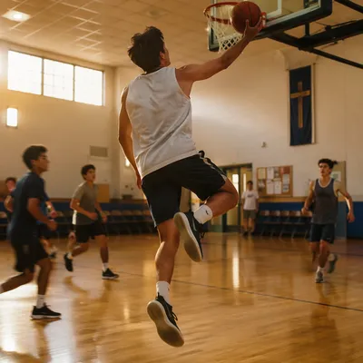 Teen Basketball Fellowship in Church Gym