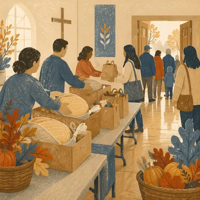 Thanksgiving Turkey Distribution at Church Hall