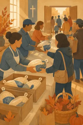 Thanksgiving Turkey Distribution at Church Hall