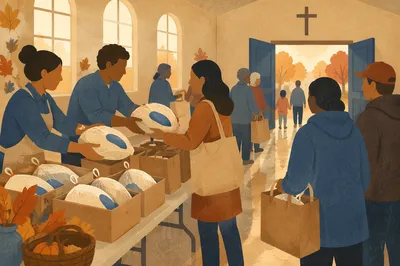 Thanksgiving Turkey Distribution at Church Hall