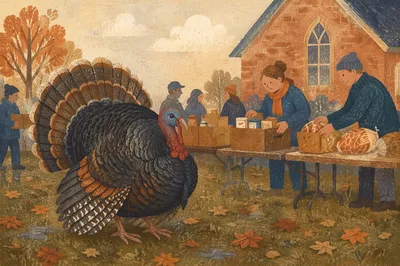 Thanksgiving Turkey at Church Food Drive