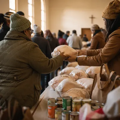 Thanksgiving Turkey Distribution at Church Hall
