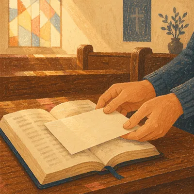 Offering Envelope on Open Bible
