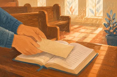 Tithe Envelope on Open Bible Giving