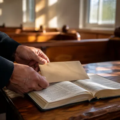 Tithe Envelope on Open Bible Giving