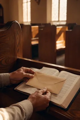 Tithe Envelope on Open Bible Giving