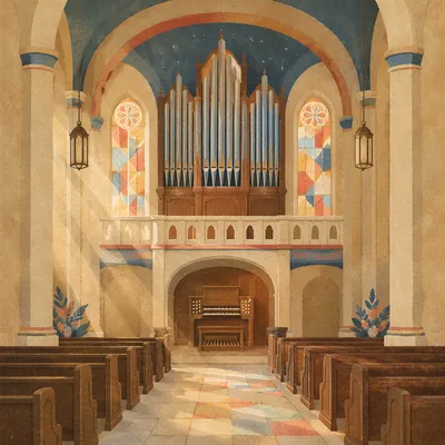 Traditional Church Organ in Grand Sanctuary
