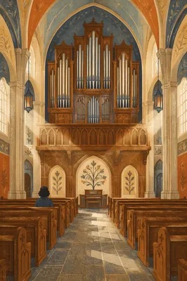 Grand Sanctuary with Traditional Organ Pipes