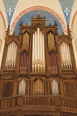 Grand Traditional Organ Pipes in Sanctuary