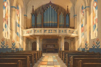 Traditional Church Organ in Grand Sanctuary