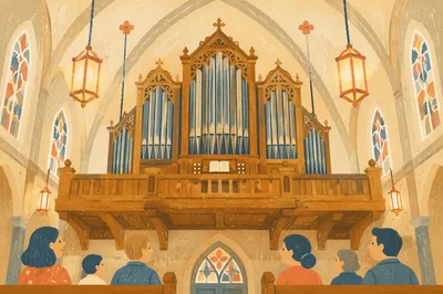 Grand Traditional Church Organ in Sanctuary