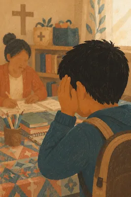 Quiet After School Church Tutoring Moment