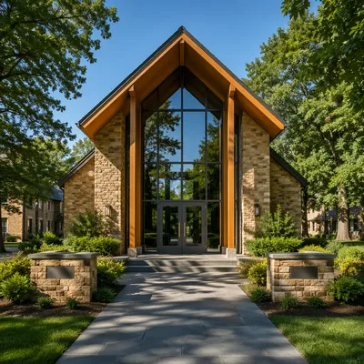 University Campus Stone Chapel Exterior
