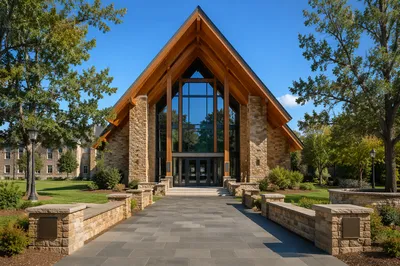 University Campus Stone Chapel Exterior