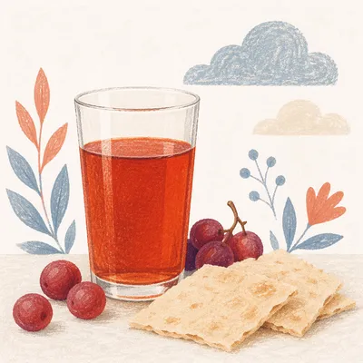 Simple Communion Bread and Grape Juice