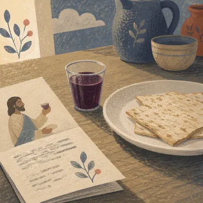 Simple Communion Bread and Grape Juice