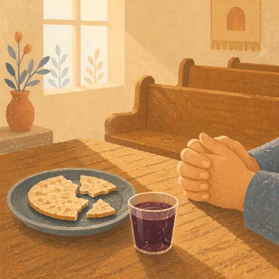 Simple Communion Bread and Grape Juice