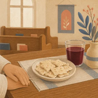 Simple Communion Bread and Grape Juice