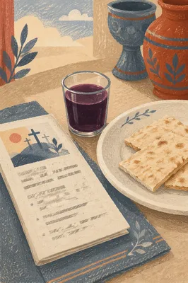 Simple Communion Bread and Grape Juice
