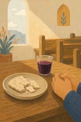 Simple Communion Bread and Grape Juice