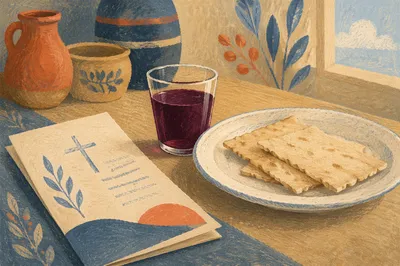 Simple Communion Bread and Grape Juice