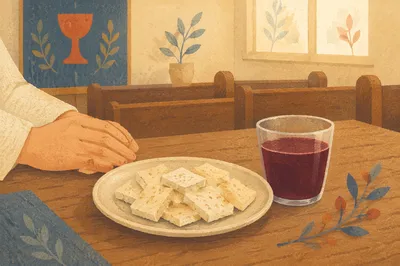 Simple Communion Bread and Grape Juice