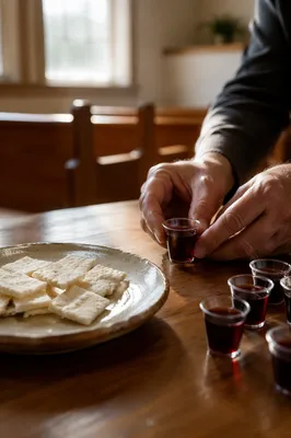 Simple Communion Bread and Grape Juice