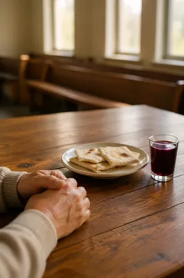 Simple Communion Bread and Grape Juice