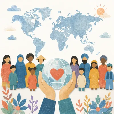 Global Outreach Heart and Globe Concept