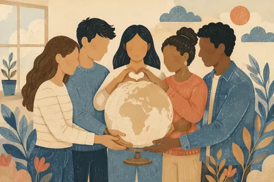 Young Adults Holding Globe for Global Mission