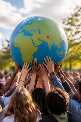 Hands Lifting Globe for Global Mission