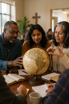 Diverse Group Studying Globe Together