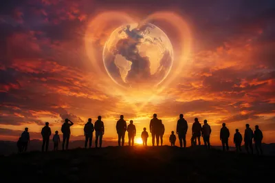 Global Compassion at Sunset Horizon