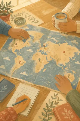 World Prayer Map on Church Table