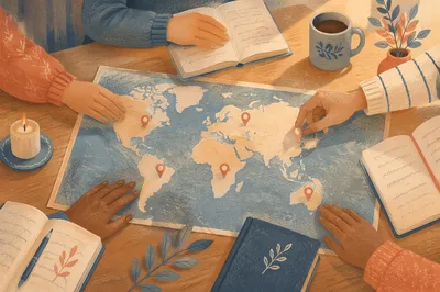 Church Prayer Table with World Map