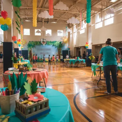 Colorful Vacation Bible School Church Gym