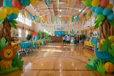 Colorful Vacation Bible School Church Gym