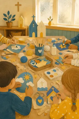 Vacation Bible School Craft Table Scene
